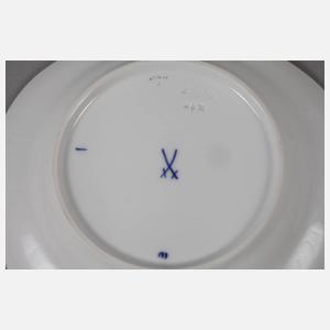Meissen Beilagenteller "Blumenmalerei blau-bunt"