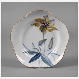 Meissen Beilagenteller "Blumenmalerei blau-bunt"