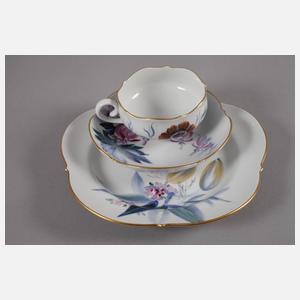 Meissen Teegedeck "Blumenmalerei blau-bunt"