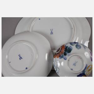 Meissen Teegedeck "Blumenmalerei blau-bunt"