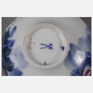 Meissen Zuckerschale "Blumenmalerei blau-bunt"