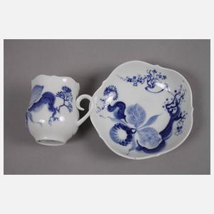 Meissen zwei Mokkatassen "Großer Ausschnitt"