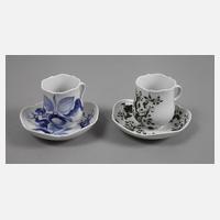 Meissen zwei Mokkatassen "Großer Ausschnitt"111