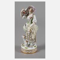 Meissen "Mädchen mit Lamm und Vogelbauer"111