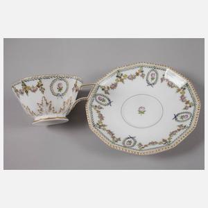 Nymphenburg Teetasse mit Untertasse "Perl"