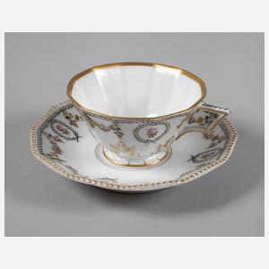 Nymphenburg Teetasse mit Untertasse "Perl"