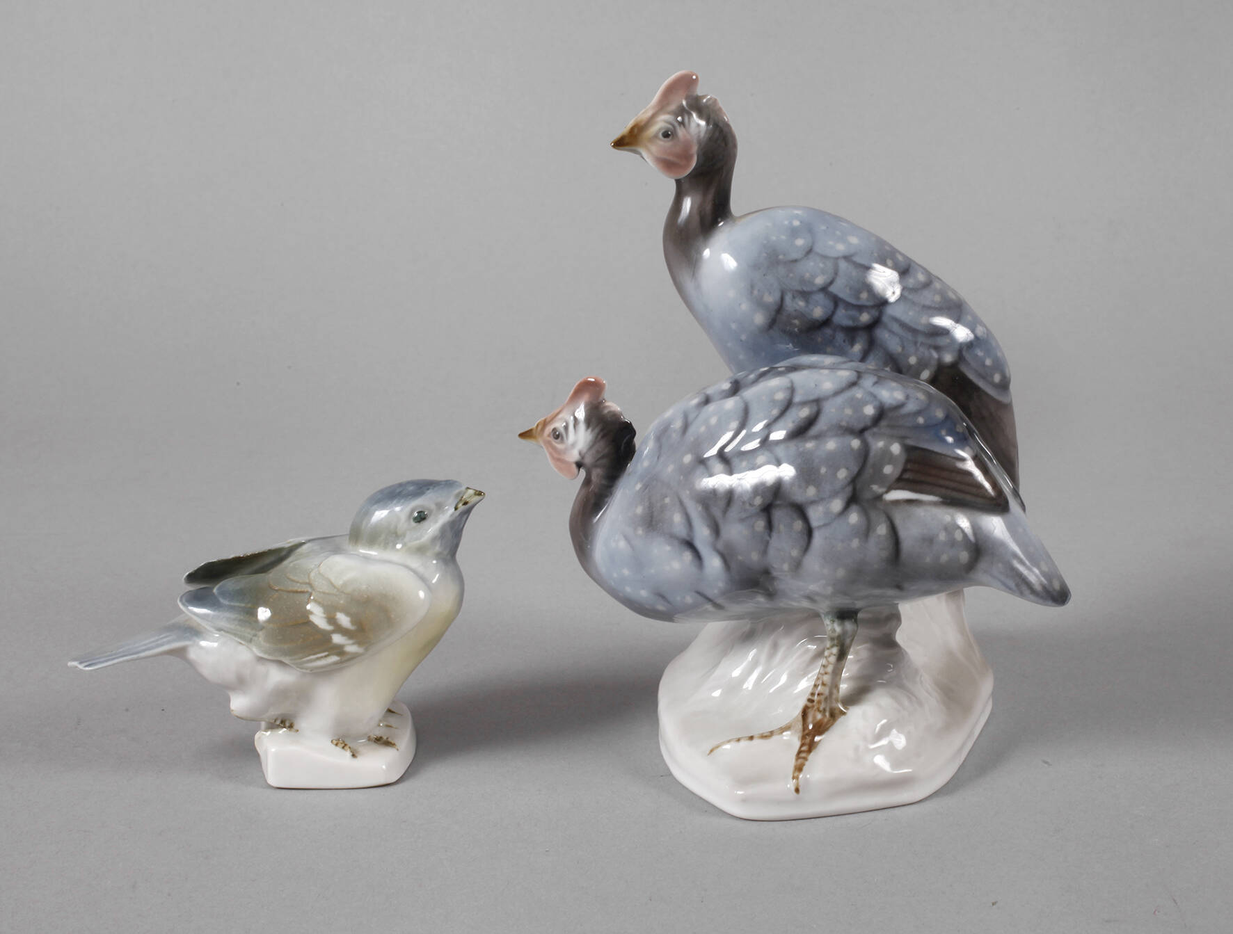 Rörstrand Schweden Paar Perlhühner und Spatz