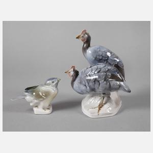 Rörstrand Schweden Paar Perlhühner und Spatz