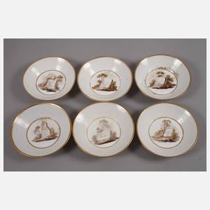 Thüringen Restservice Sepiamalerei