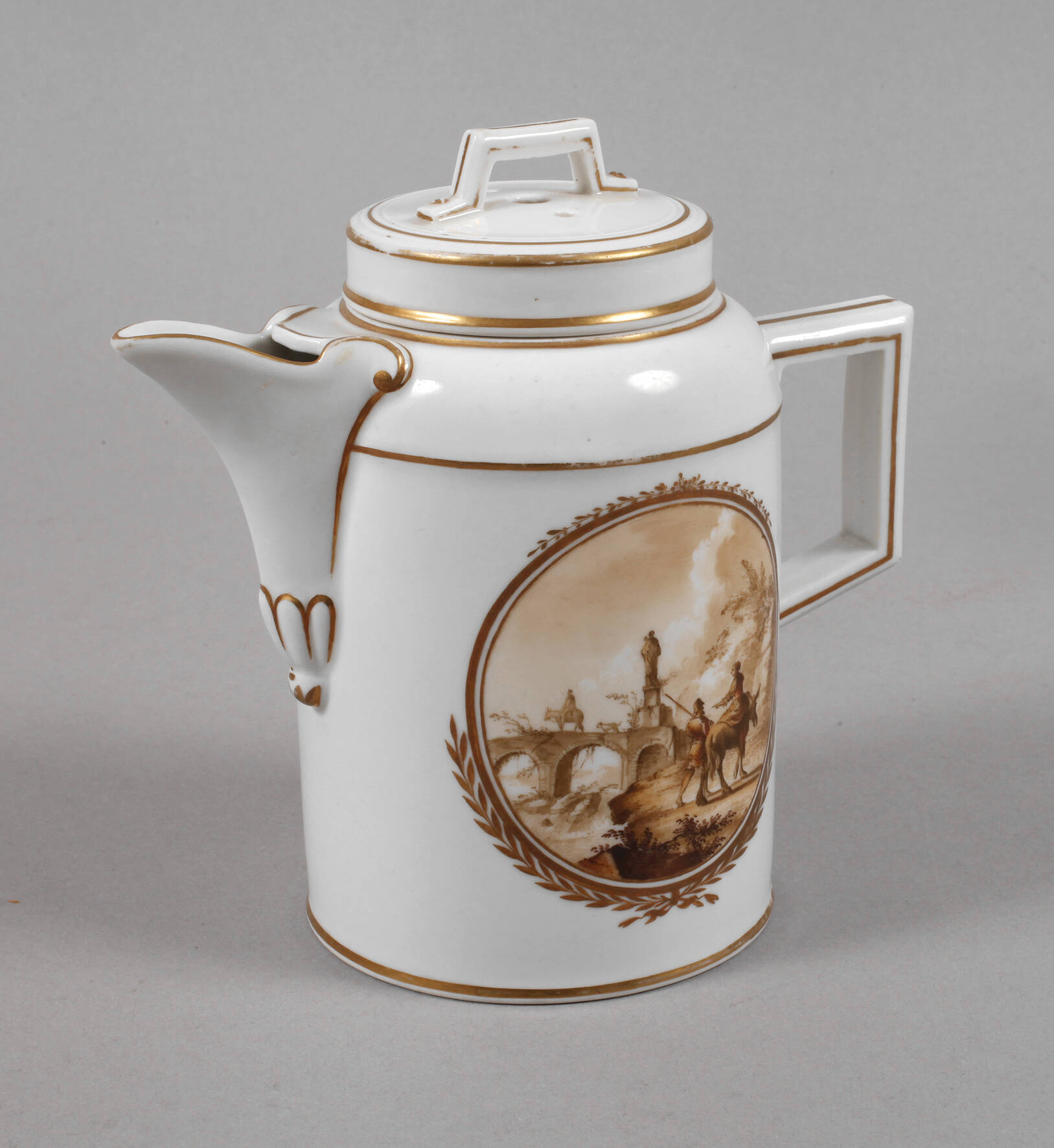 Thüringen Kanne Sepiamalerei