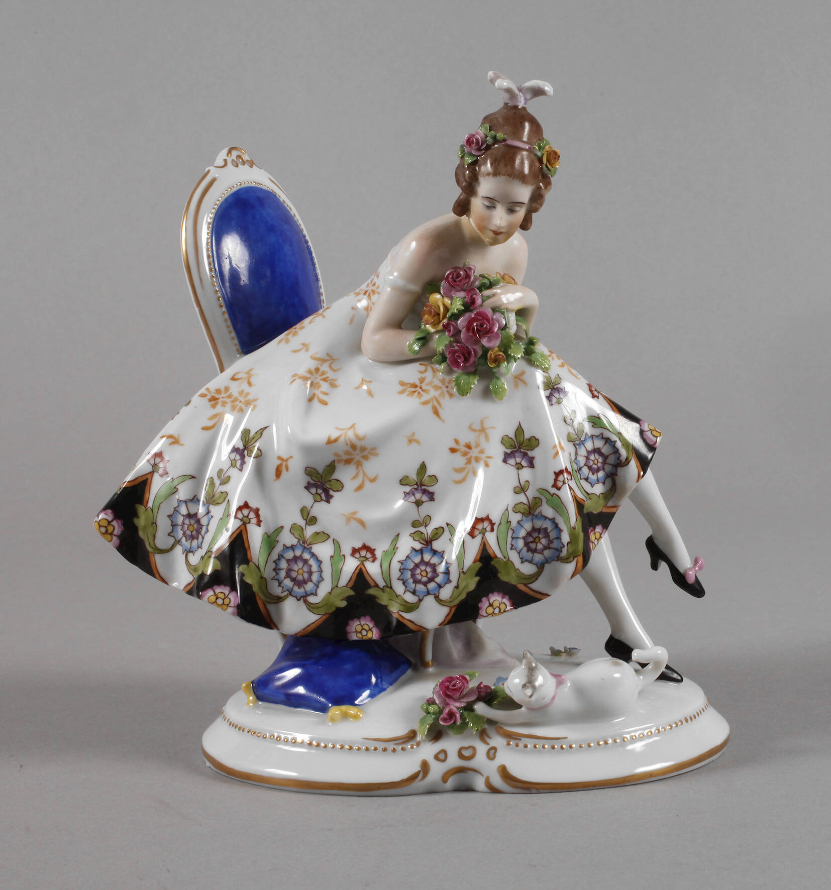 Thüringen Krinolinendame mit Katze