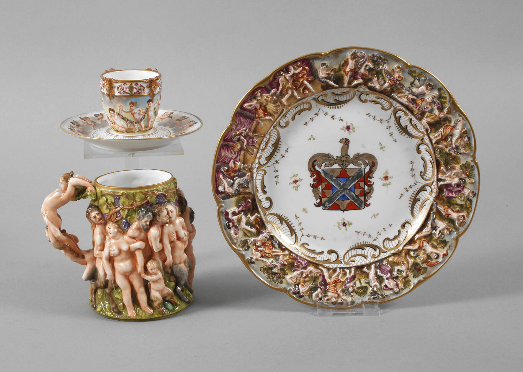 Volkstedt-Rudolstadt Konvolut im Capodimonte-Stil