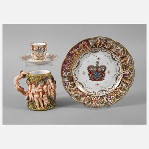 Volkstedt-Rudolstadt Konvolut im Capodimonte-Stil