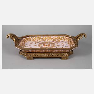 Große Vorlegeplatte mit Bronzemontierung