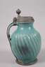 Seltener Bunzlauer Melonenkrug in Türkis