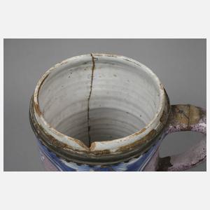 Wuchtiger Erfurter Fayencewalzenkrug