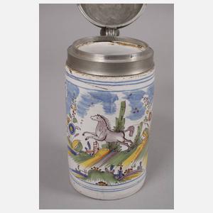 Drei Fayencewalzenkrüge