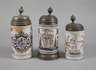 Drei Thüringer Fayencewalzenkrüge