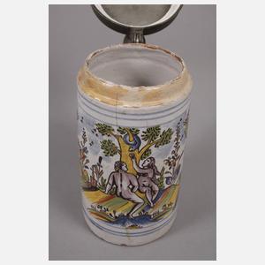 Drei Thüringer Fayencewalzenkrüge