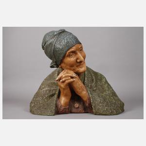 Berthe Girardet Terrakottabüste "Die Alte"