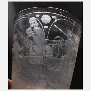 Barockes Becherglas mit Landsknechten