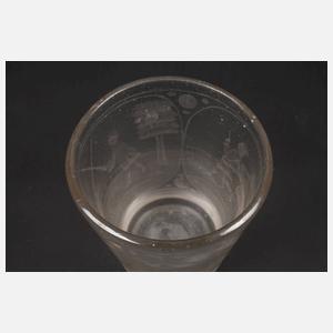 Barockes Becherglas mit Landsknechten
