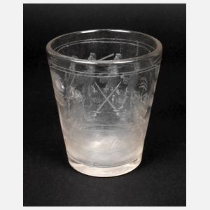 Barockes Becherglas mit Landsknechten