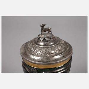 Biedermeier-Fußbecher mit Silberdeckel