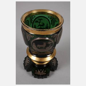 Biedermeier-Fußbecher mit Silberdeckel