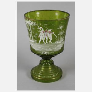 Übergroße Fußvase mit Zwergenmotiv