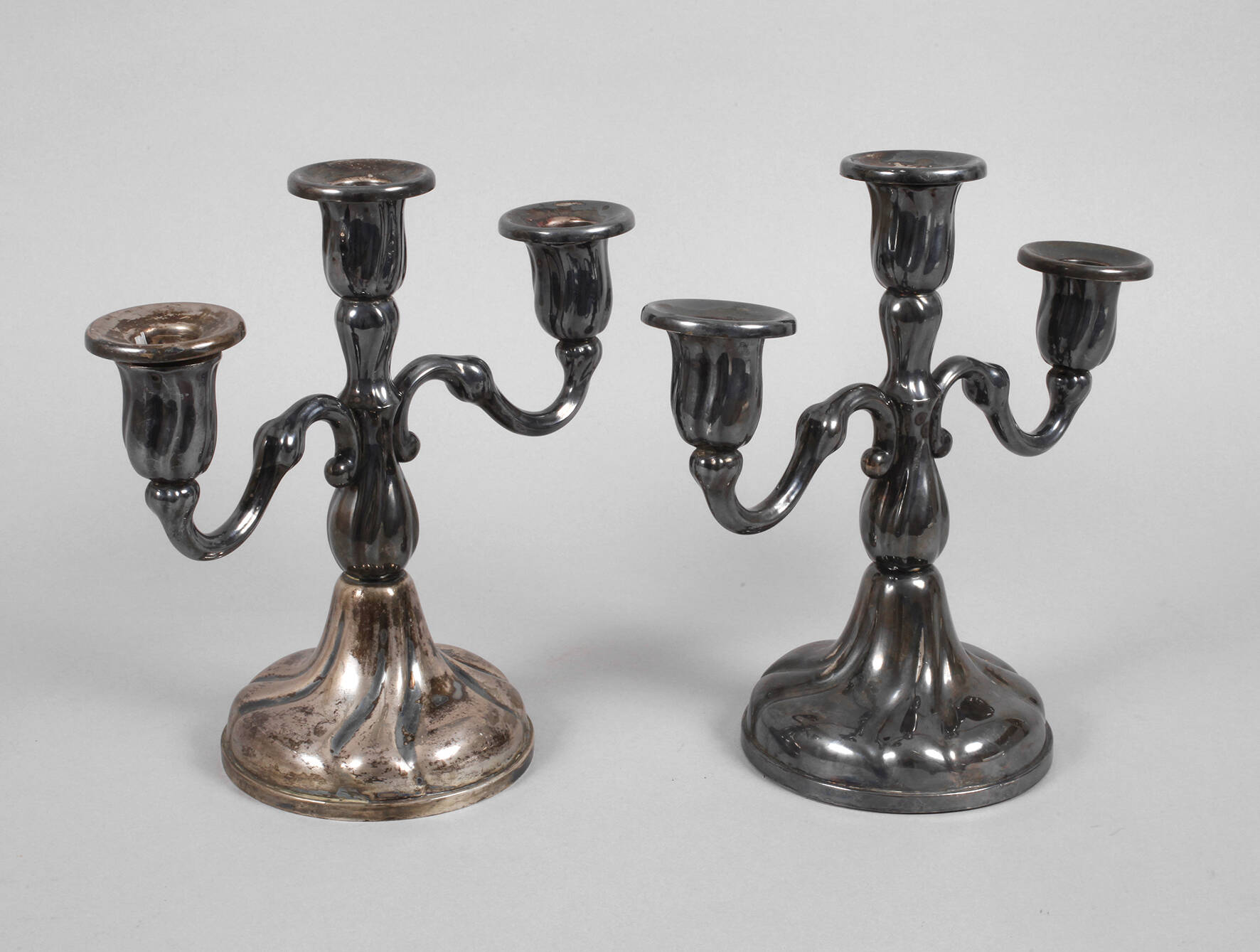 Paar Silberleuchter in Barockform