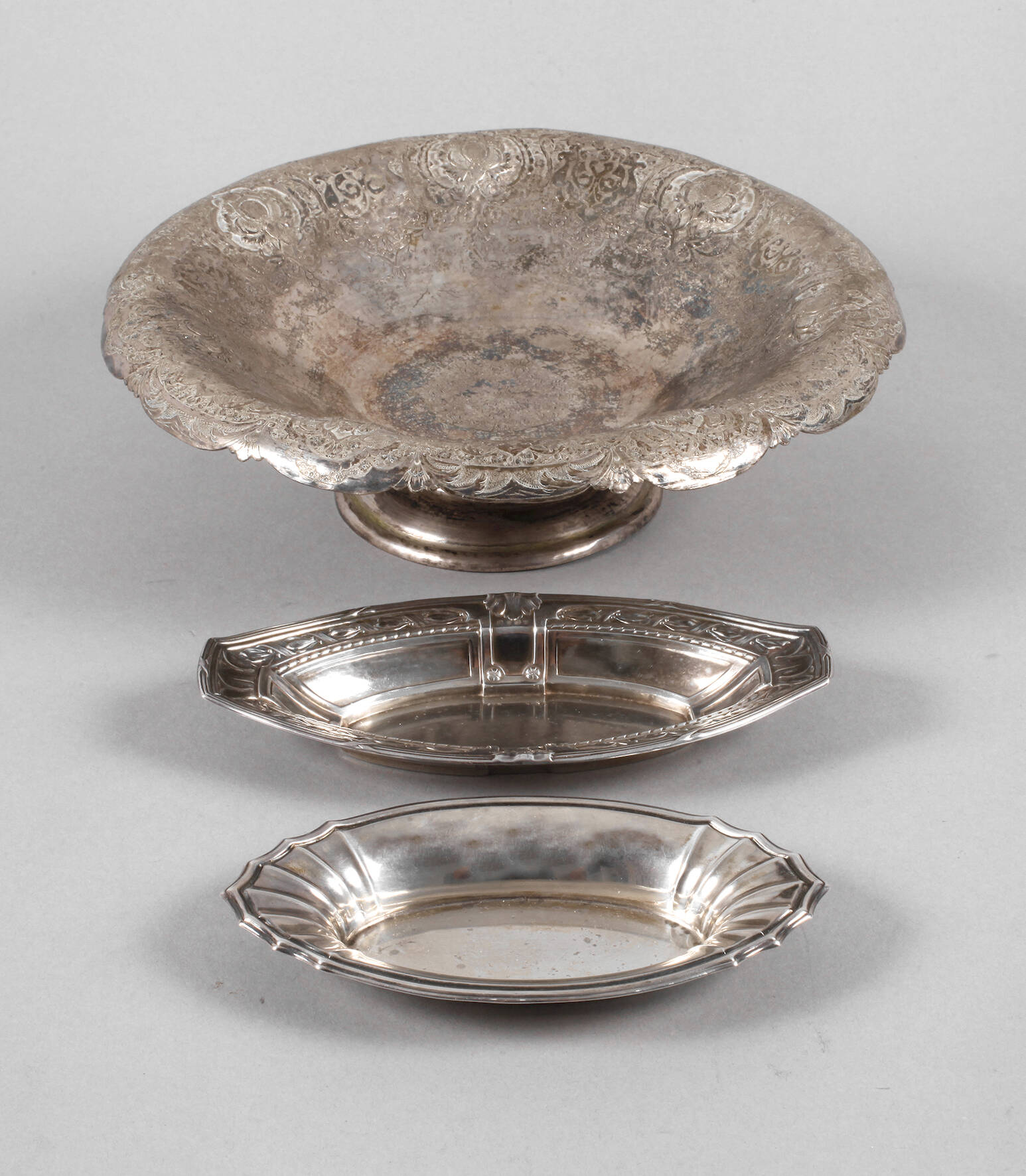 Drei Anbietschalen Silber