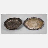 Silberschale und -tablett Chippendale-Stil111