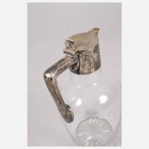 Glaskaraffe mit Silbermontur