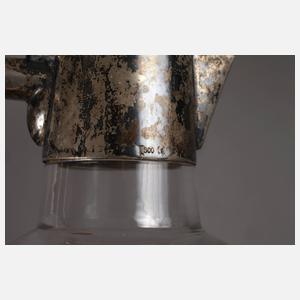 Glaskaraffe mit Silbermontur