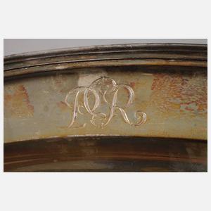 Übergroßes Silbertablett Chippendale-Stil