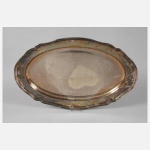 Übergroßes Silbertablett Chippendale-Stil