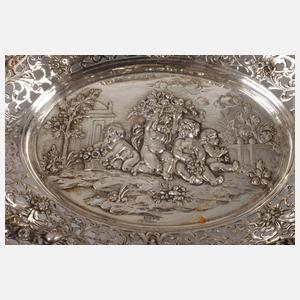 Silber Durchbruchschale mit Puttenmotiv