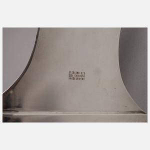 Silbervase als Pantoffel