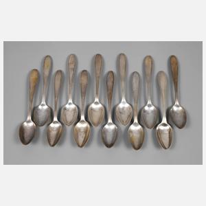 Zwölf Kaffeelöffel Biedermeier