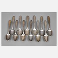 Zwölf Kaffeelöffel Biedermeier111