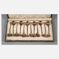 Silber zwölf Dessertlöffel Historismus111