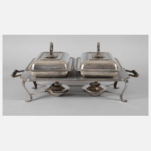 Zwei Tafelschüsseln mit Warmhalteplatte