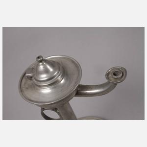 Große Öllampe Zinn