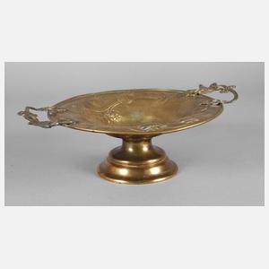 Fußschale Messing mit Erdbeerdekor