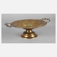 Fußschale Messing mit Erdbeerdekor111