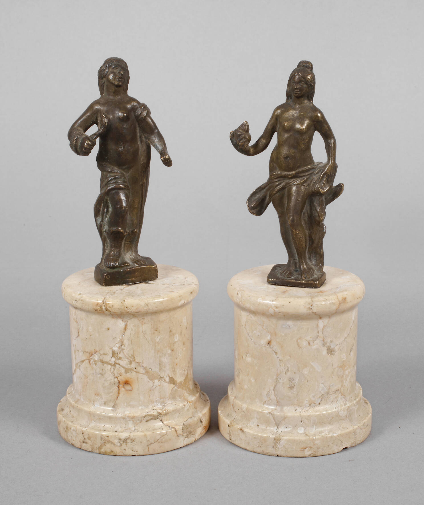 Paar antikisierende Kleinbronzen