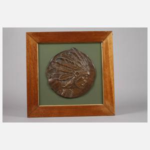 Zwei Indianerportraits Bronze
