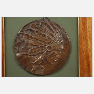 Zwei Indianerportraits Bronze