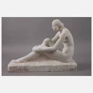 J. Urban, sitzender Damenakt Marmor